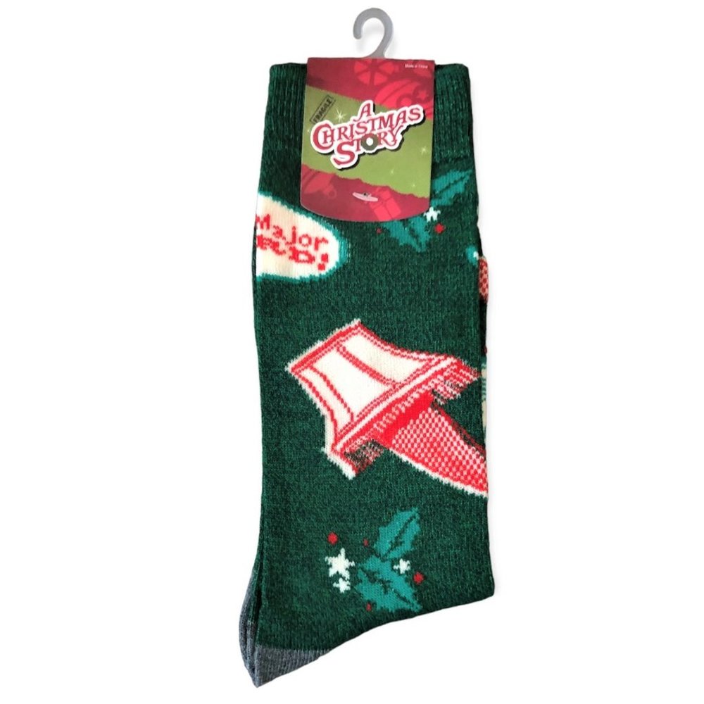 Boiworld A Christmas Story Major Award Leg Lamp Men's Crew Socks 8-12 NWT
